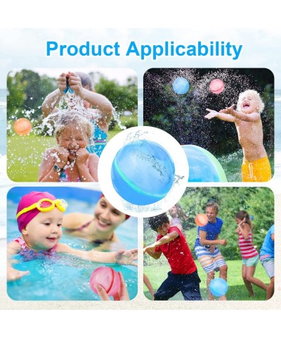 6pcs Reusable Water Splash Balls Soft Silicone Water Balloons Refillable Water Balls Quick Fill and Self-Sealing Reusable Wat...