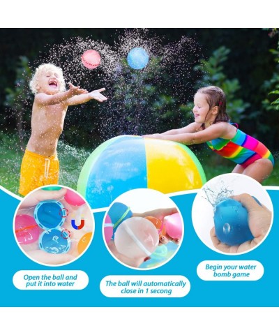 6pcs Reusable Water Splash Balls Soft Silicone Water Balloons Refillable Water Balls Quick Fill and Self-Sealing Reusable Wat...