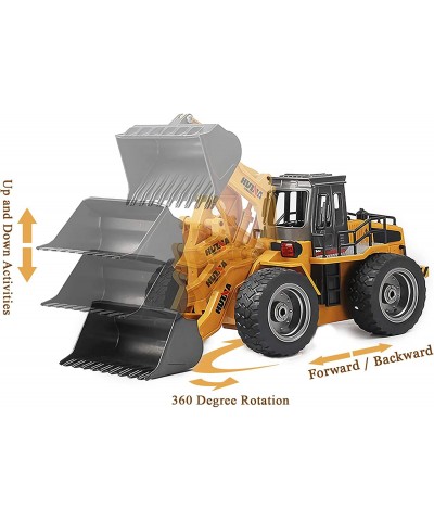 Remote Control Bulldozer Toy Truck 1/18 Scale RC Construction Vehicles Metal Front Loader 4WD Truck for Boys Girls Kids with ...