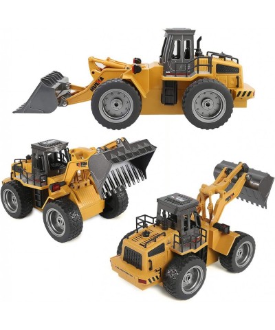 Remote Control Bulldozer Toy Truck 1/18 Scale RC Construction Vehicles Metal Front Loader 4WD Truck for Boys Girls Kids with ...