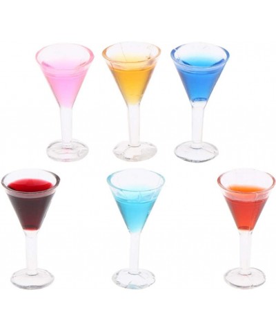 6pcs 1:12 Dollhouse Cocktail Glasses Miniature Sharp Cocktail Glass Set Dollhouse Kitchen Accessories Baby Kids Xmas Gifts $1...