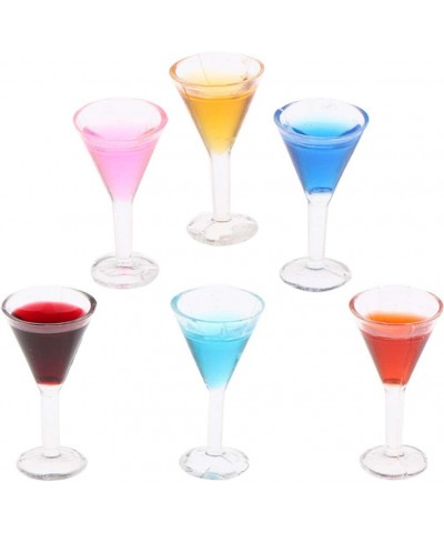 6pcs 1:12 Dollhouse Cocktail Glasses Miniature Sharp Cocktail Glass Set Dollhouse Kitchen Accessories Baby Kids Xmas Gifts $1...