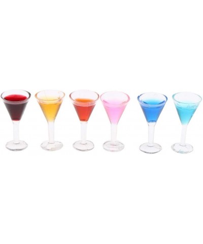 6pcs 1:12 Dollhouse Cocktail Glasses Miniature Sharp Cocktail Glass Set Dollhouse Kitchen Accessories Baby Kids Xmas Gifts $1...