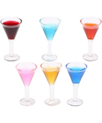 6pcs 1:12 Dollhouse Cocktail Glasses Miniature Sharp Cocktail Glass Set Dollhouse Kitchen Accessories Baby Kids Xmas Gifts $1...