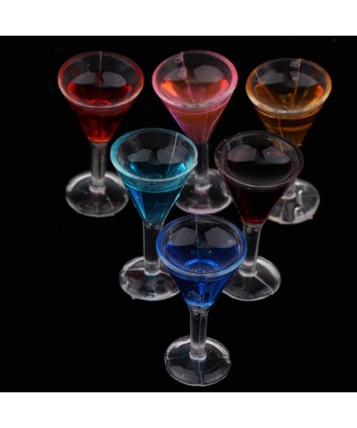 6pcs 1:12 Dollhouse Cocktail Glasses Miniature Sharp Cocktail Glass Set Dollhouse Kitchen Accessories Baby Kids Xmas Gifts $1...