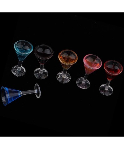 6pcs 1:12 Dollhouse Cocktail Glasses Miniature Sharp Cocktail Glass Set Dollhouse Kitchen Accessories Baby Kids Xmas Gifts $1...