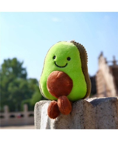 Cute Key Chain Kawaii Avocado Plush Keychains Stuffed Toy Key Ring Car Keyring Lovely Smiling Face Plush Avocado Pendant $16....