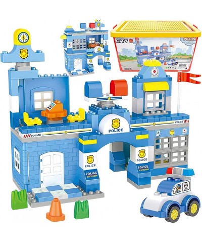 Police Station Big Building Blocks 137 Pieces with Storage Box | Large Bricks Set Educational DIY Classic Construction Toy fo...