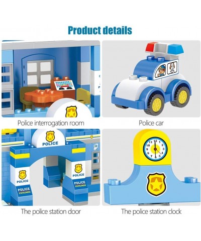 Police Station Big Building Blocks 137 Pieces with Storage Box | Large Bricks Set Educational DIY Classic Construction Toy fo...