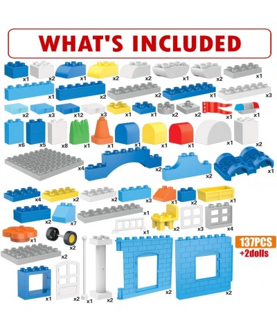 Police Station Big Building Blocks 137 Pieces with Storage Box | Large Bricks Set Educational DIY Classic Construction Toy fo...