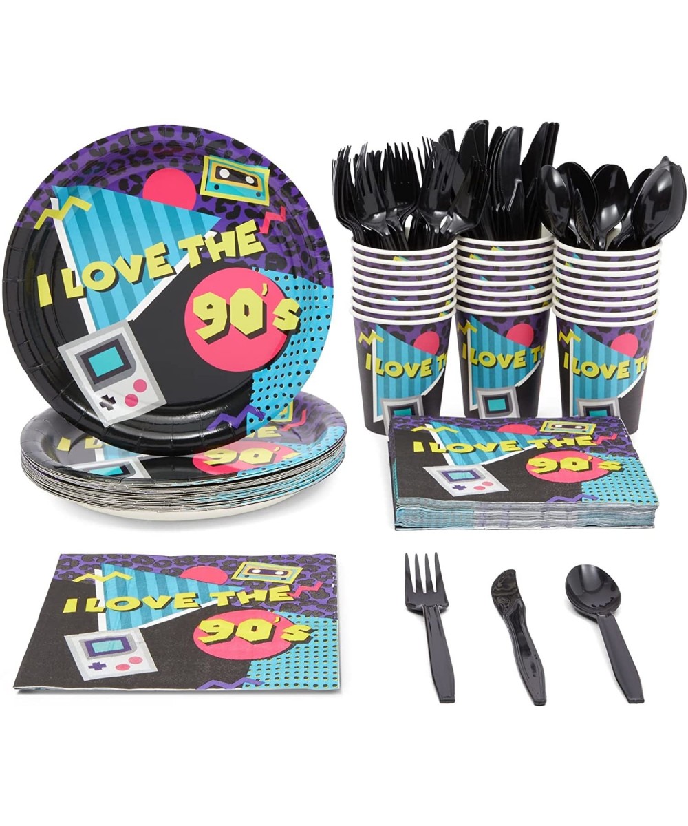 144 Piece I Love the 90s Theme Party Decorations Retro 1990s Birthday Plates Napkins Cups Cutlery (Serves 24) $33.20 Kids' Pa...