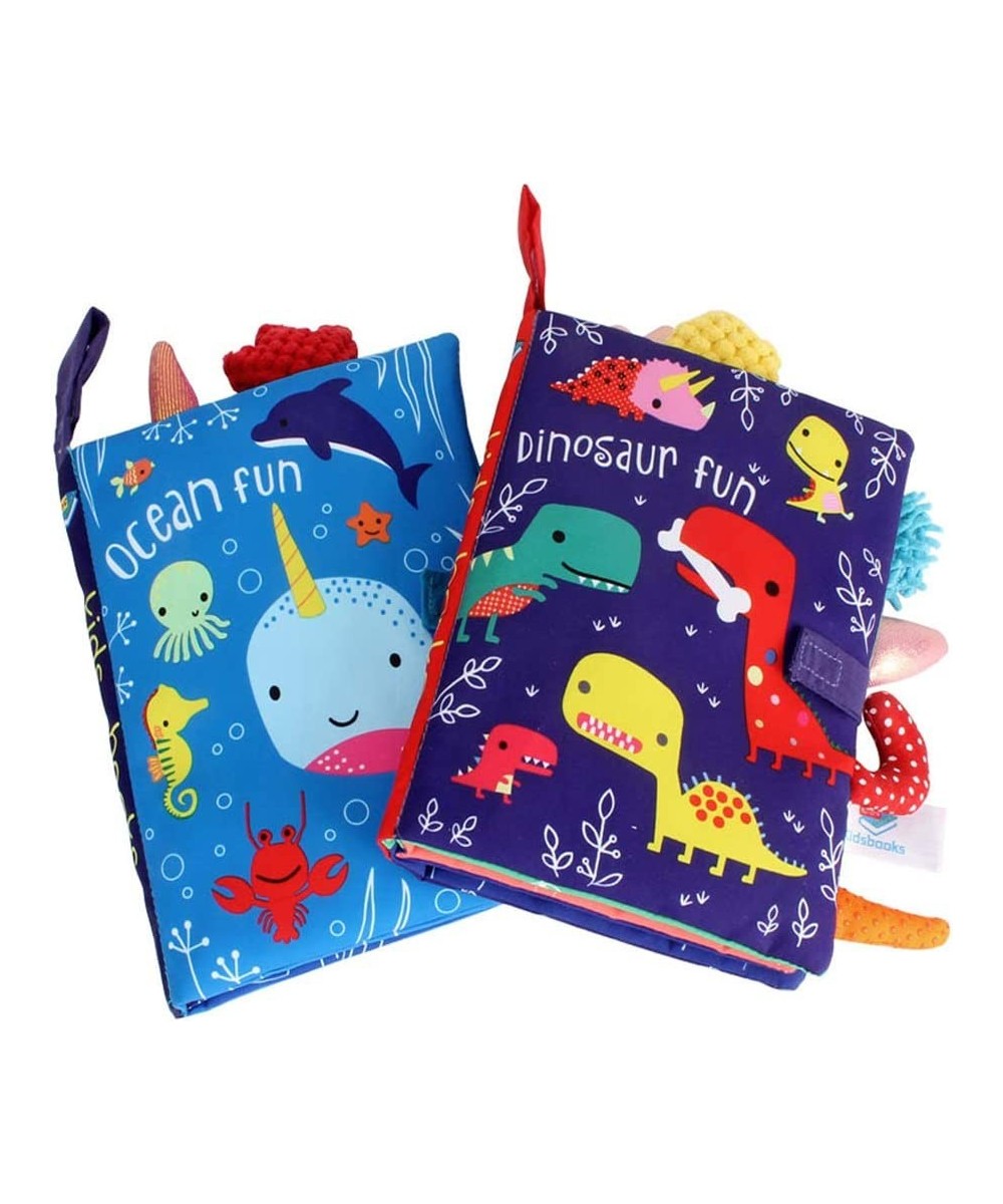 Dinosaur and Ocean Tail Baby Early Education Toy Activity Crinkle Cloth Book for Toddler Infants and Kids Perfect for Baby Sh...