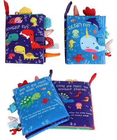 Dinosaur and Ocean Tail Baby Early Education Toy Activity Crinkle Cloth Book for Toddler Infants and Kids Perfect for Baby Sh...