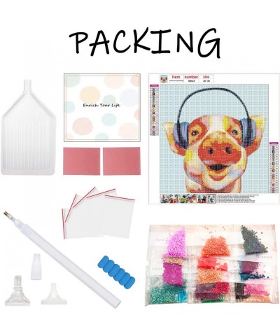 Pig 5D Diamond Painting Art Kit for Adults DIY Crystal Craft Gift for Christmas 30x30 cm USDGIP $14.29 Craft Kits