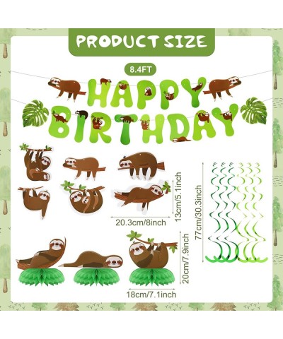 17 Pcs Dog Sloth Party Decorations and Supplies Including 2 Birthday Banner 3 Honeycomb Centerpieces 6 Hanging Swirls 6 Hangi...