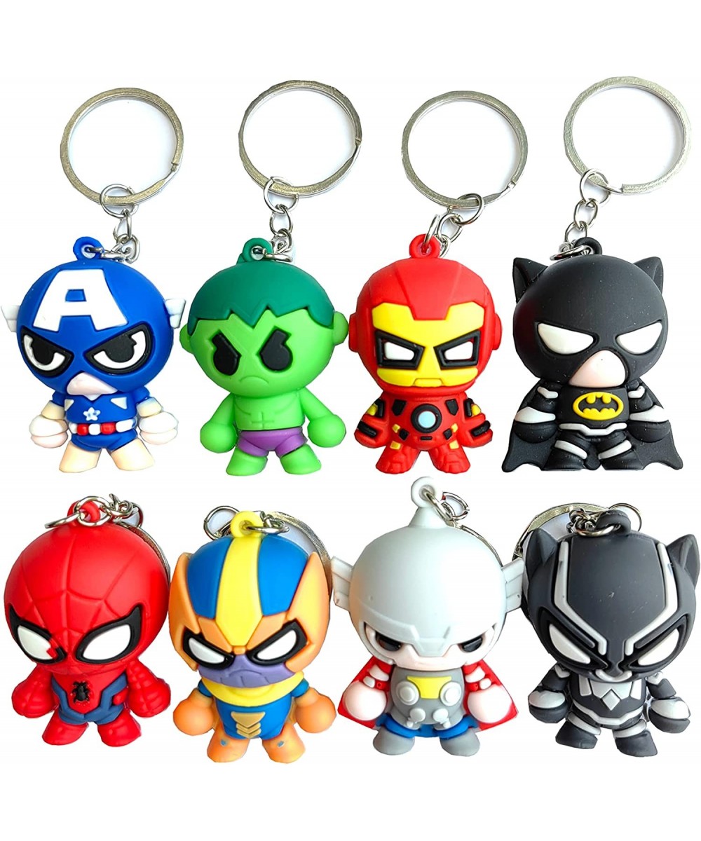 8 PCS Cute Cartoon Keychain Figure Toys Keyring Pendants Accessories for Kids Birthday Party Favors School Carnival Reward Pr...