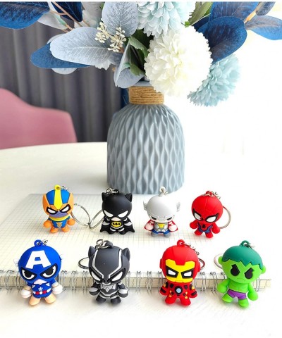 8 PCS Cute Cartoon Keychain Figure Toys Keyring Pendants Accessories for Kids Birthday Party Favors School Carnival Reward Pr...