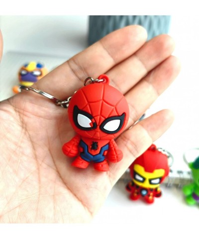 8 PCS Cute Cartoon Keychain Figure Toys Keyring Pendants Accessories for Kids Birthday Party Favors School Carnival Reward Pr...