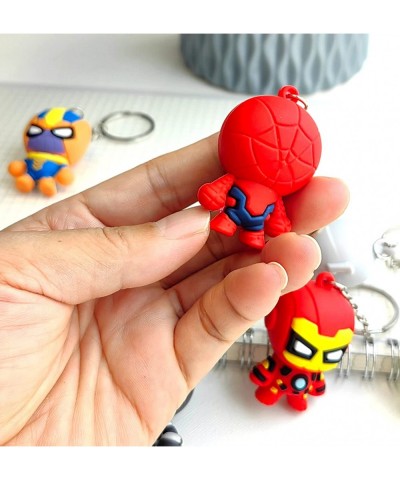 8 PCS Cute Cartoon Keychain Figure Toys Keyring Pendants Accessories for Kids Birthday Party Favors School Carnival Reward Pr...