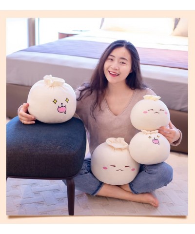 Dumpling Plush Toy Cute Expression Food Throw Stuffed Pillow Round Buns Home Decorative Plush Pillow Toy (Drooling 9.8 inches...