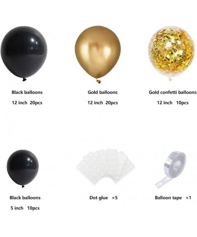 Black And Gold Balloons Decorations 60pcs 5Inch 12Inch Black Gold Party Decoration Balloons for Wedding Birthday Graduation E...