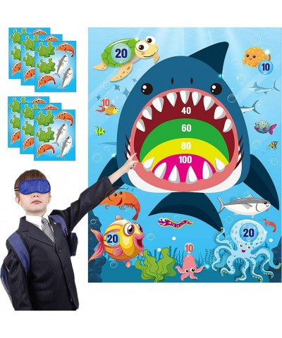 36pcs Shark Party Sticker Game Pin The Marine Organism On The Shark Poster for Kids Birthday Party Game Shark Theme Party Fav...