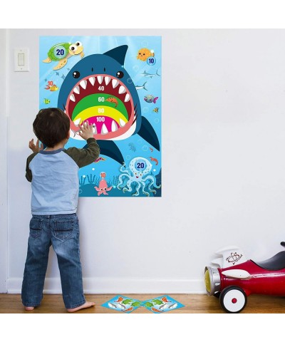 36pcs Shark Party Sticker Game Pin The Marine Organism On The Shark Poster for Kids Birthday Party Game Shark Theme Party Fav...