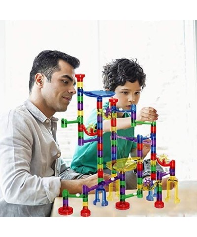 154 Pcs Marble Run Set Toys for Kids Gravity Marbles Maze Tower Building Blocks 98 Plastic Pieces 56 Glass Marbles Marble Rac...