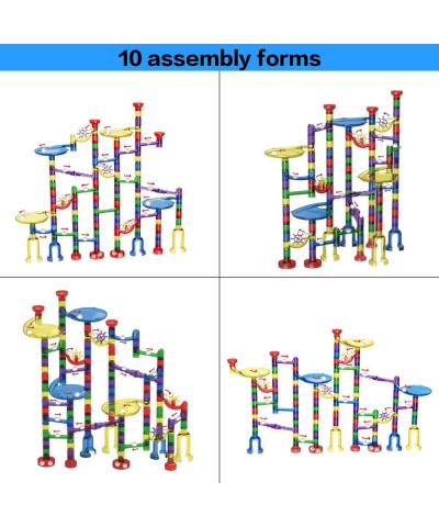 154 Pcs Marble Run Set Toys for Kids Gravity Marbles Maze Tower Building Blocks 98 Plastic Pieces 56 Glass Marbles Marble Rac...