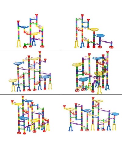 154 Pcs Marble Run Set Toys for Kids Gravity Marbles Maze Tower Building Blocks 98 Plastic Pieces 56 Glass Marbles Marble Rac...