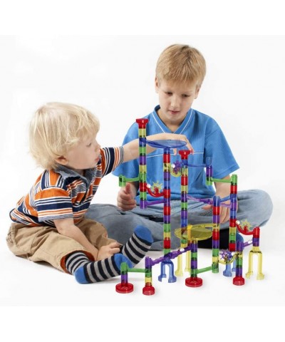 154 Pcs Marble Run Set Toys for Kids Gravity Marbles Maze Tower Building Blocks 98 Plastic Pieces 56 Glass Marbles Marble Rac...