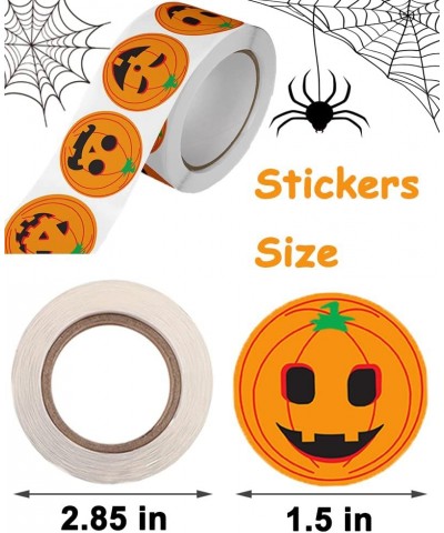 1000 Pcs Pumpkin Stickers 2 Roll Happy Halloween Stickers Bat Stickers with 16 Pattern Design for Kids Halloween Party Decora...