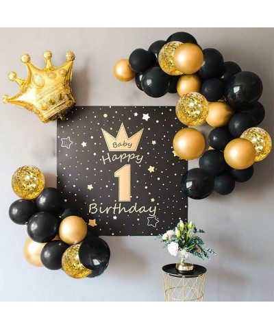 Black And Gold Balloons Decorations 60pcs 5Inch 12Inch Black Gold Party Decoration Balloons for Wedding Birthday Graduation E...