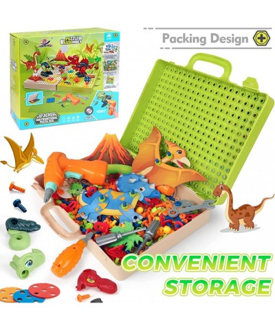 Take Apart Dinosaur Toys for Kids STEM Building Construction Sets with Electric Drill Screwdriver Play Mat Dinosaur Toys for ...