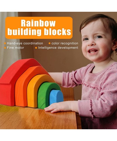 Wooden Rainbow House Stacker 5 Piece Set Montessori Kindergarten Home School Nesting can be Matched with Rainbow Blocks $33.5...