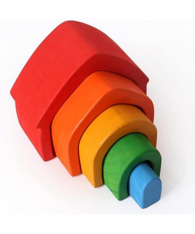 Wooden Rainbow House Stacker 5 Piece Set Montessori Kindergarten Home School Nesting can be Matched with Rainbow Blocks $33.5...