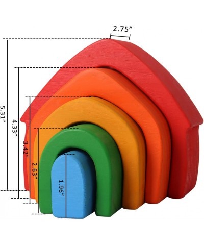 Wooden Rainbow House Stacker 5 Piece Set Montessori Kindergarten Home School Nesting can be Matched with Rainbow Blocks $33.5...