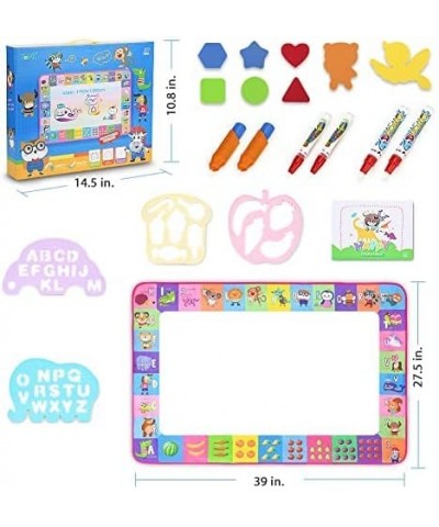 Water Doodle Mat - Kids Painting Writing Doodle Toy Board - Color Doodle Drawing Mat Bring Magic Pens Educational Toys for Ag...