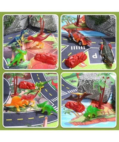 Dinosaur Toys for Kids Dinosaur Transport Truck with Activity Playmat 2 Friction Powered Vehicles 4 Colorful Dinosaur Figures...