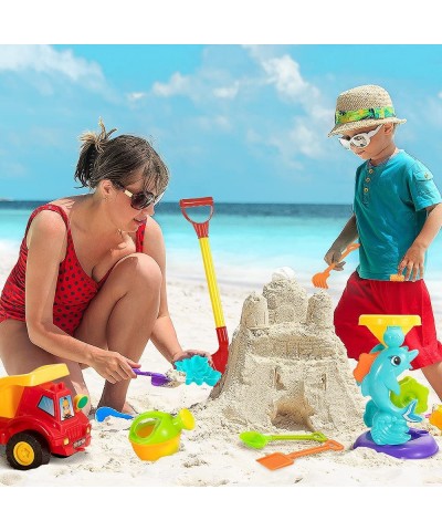 Beach Sand Toys for 3 4 5 6 7 Year Old Boys w/ Water Wheel Dump Truck Bucket Shovels Rakes Watering Can Molds Outdoor Tool Ki...