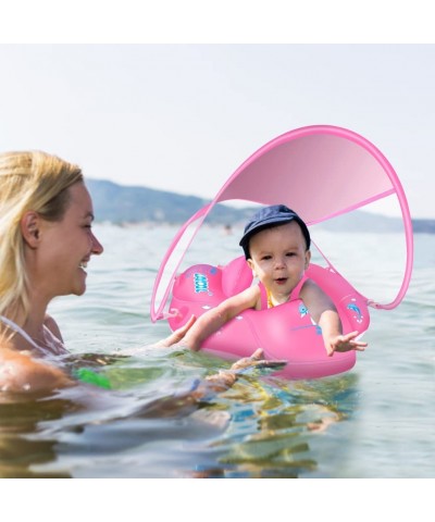 Baby Swimming Float with UPF50+ Sun Canopy Baby Floats for Pool Safety-Add Tail No Flip Overbaby Pool for Baby Age of 3-36 Mo...