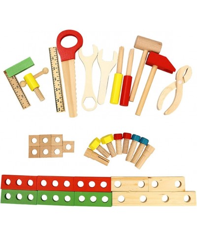 Wooden Tool Toys Pretend Play Toolbox Accessories Set Educational Construction Toys for Kids $33.91 Toy Construction Tools