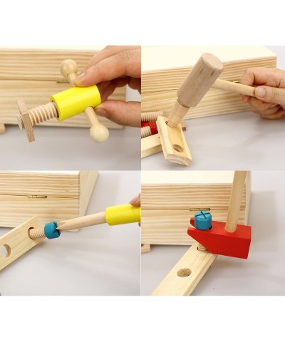 Wooden Tool Toys Pretend Play Toolbox Accessories Set Educational Construction Toys for Kids $33.91 Toy Construction Tools