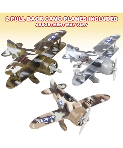 Diecast Camo Planes with Pullback Mechanism Set of 2 Metal Jet Plane Fighter Toys for Kids Air Force Military Cake Decoration...