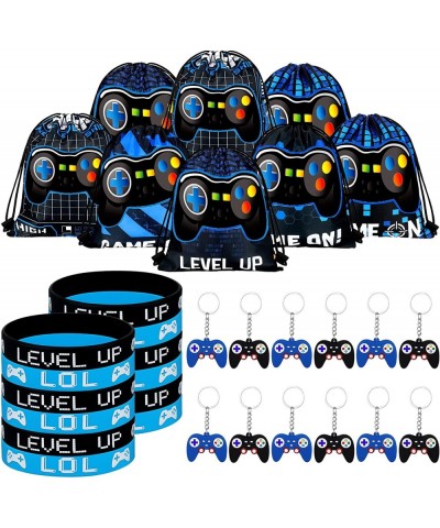 34 Pcs Video Game Party Favors Set Include 10 Video Game Party Loot Bags 12 Video Game Bracelets Wristbands 12 Game Controlle...