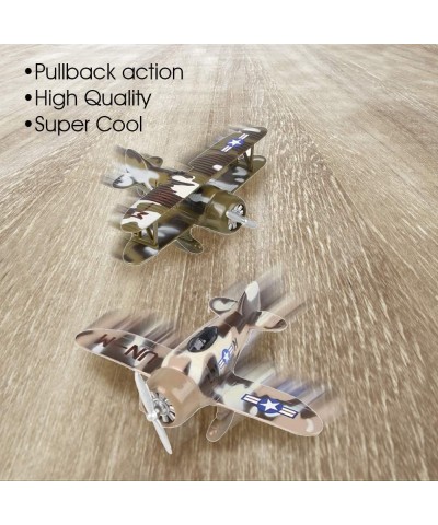 Diecast Camo Planes with Pullback Mechanism Set of 2 Metal Jet Plane Fighter Toys for Kids Air Force Military Cake Decoration...