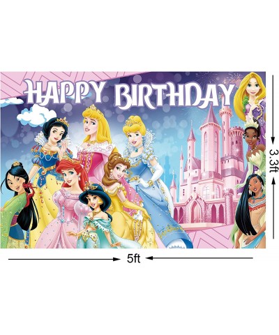 Princess Birthday Decorations Wall Princess Party Supplies Backdrop Birthday Decorations For Girls $17.77 Kids' Party Hats