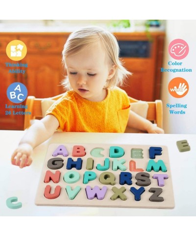 Wooden Puzzles for Toddlers Alphabet Number Shape Puzzles Toddler Preschool Education Learning Toys for Kids Age 3 4 5 Year o...