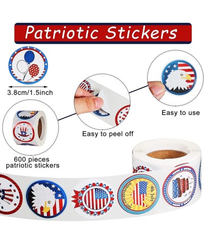 600 Pieces Labor Day Stickers Patriotic Stickers Independence Day Stickers for 4th of July Memorial Veteran's and Us Flag Day...