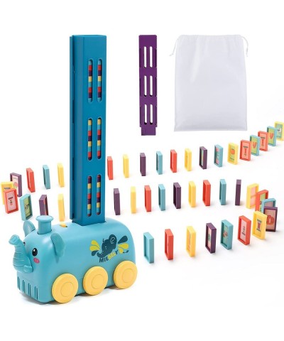 3 in 1 Automatic Domino Train Toy-140 PCS Building and Stacking Electric Running Toys Light & Sound Trains Colorful Fun Stick...